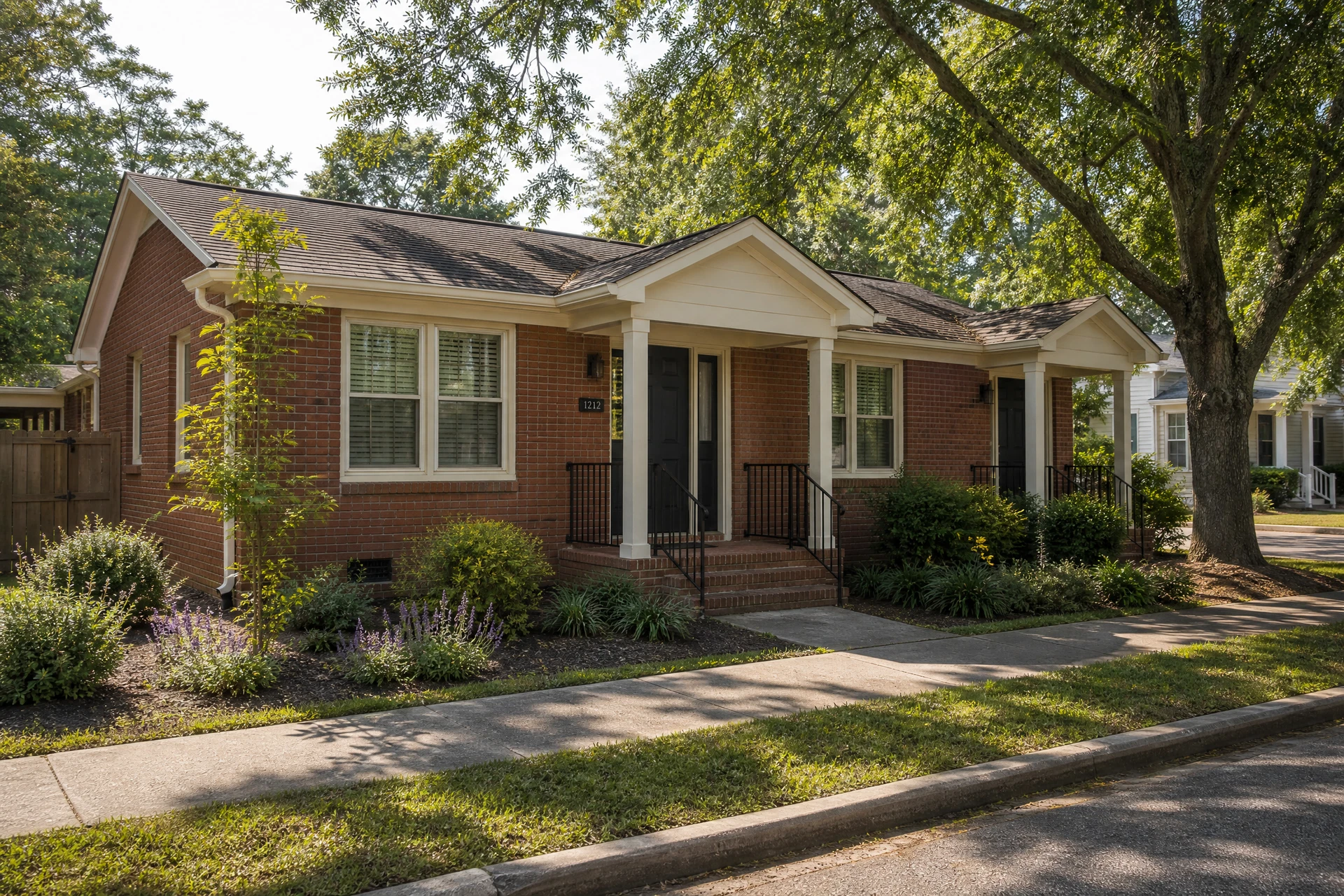 Established brick bungalow representing FOWLER property management in West Columbia, South Carolina